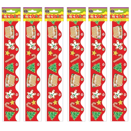 Teacher Created Resources Christmas Border Trim, 35 Feet Per Pack, PK6 TCR4157
